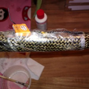 glasmat klaar. sommige bubbels blijven