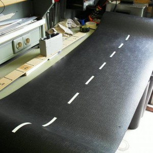 Plakken van de rijbaan scheiding strepen