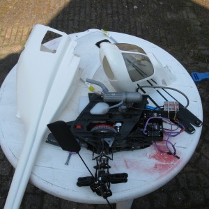 De heli weer gereduceerd tot een hoopje....