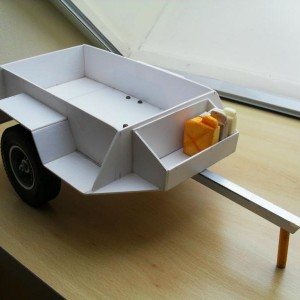 Camper trailer schaal 1:10 voor achter de Land Rover Defender