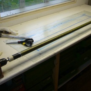 boom 7 layup wrapped on mandrel