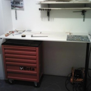 nieuwe werkbank afgemaakt
