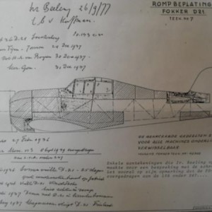 fokker DXXI originele tek. van Fokker