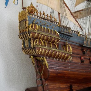 Model Wasa achterzijk.