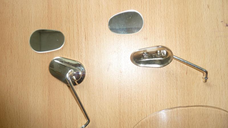 004 spiegels vercrhoomt met echt er in gemaakt spiegelglas zelf gedaan