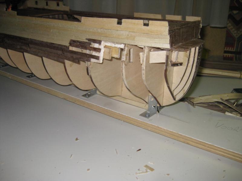 De linker voorzijde van het schip, na abraak