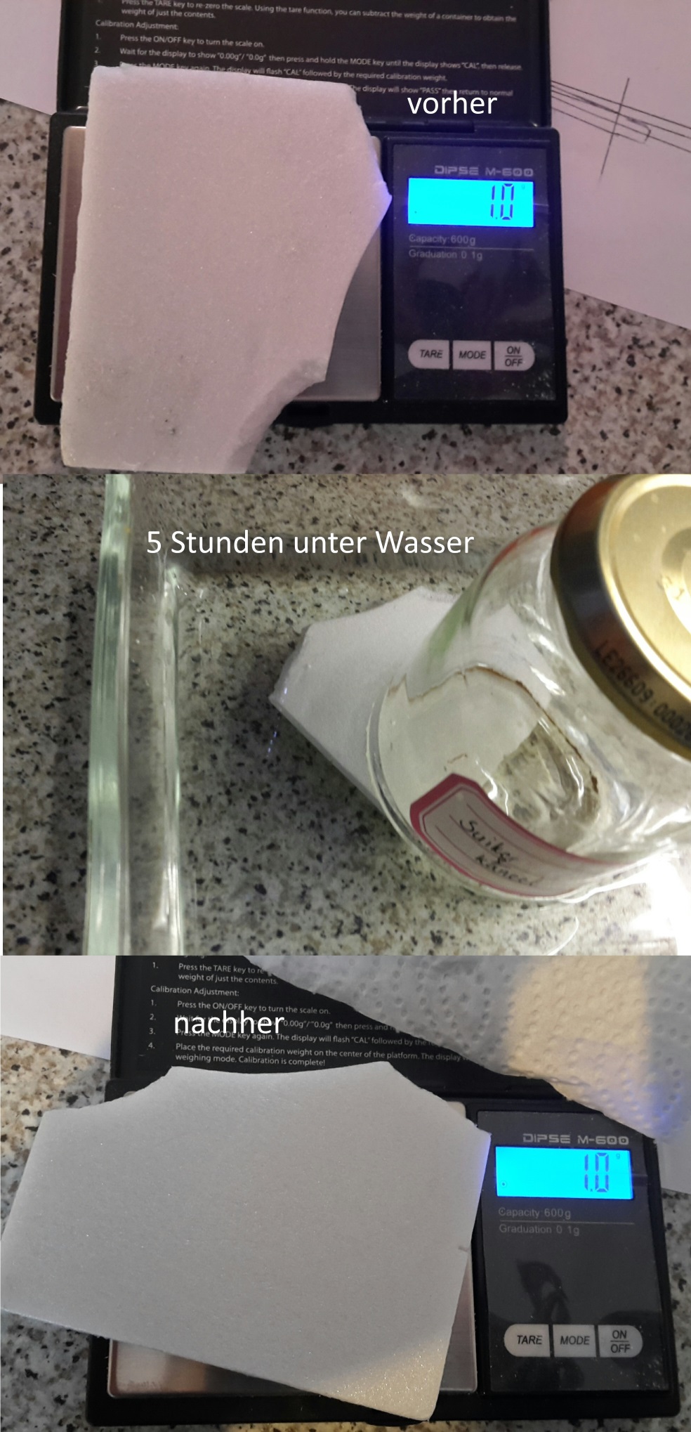Depron_wasseraufname
