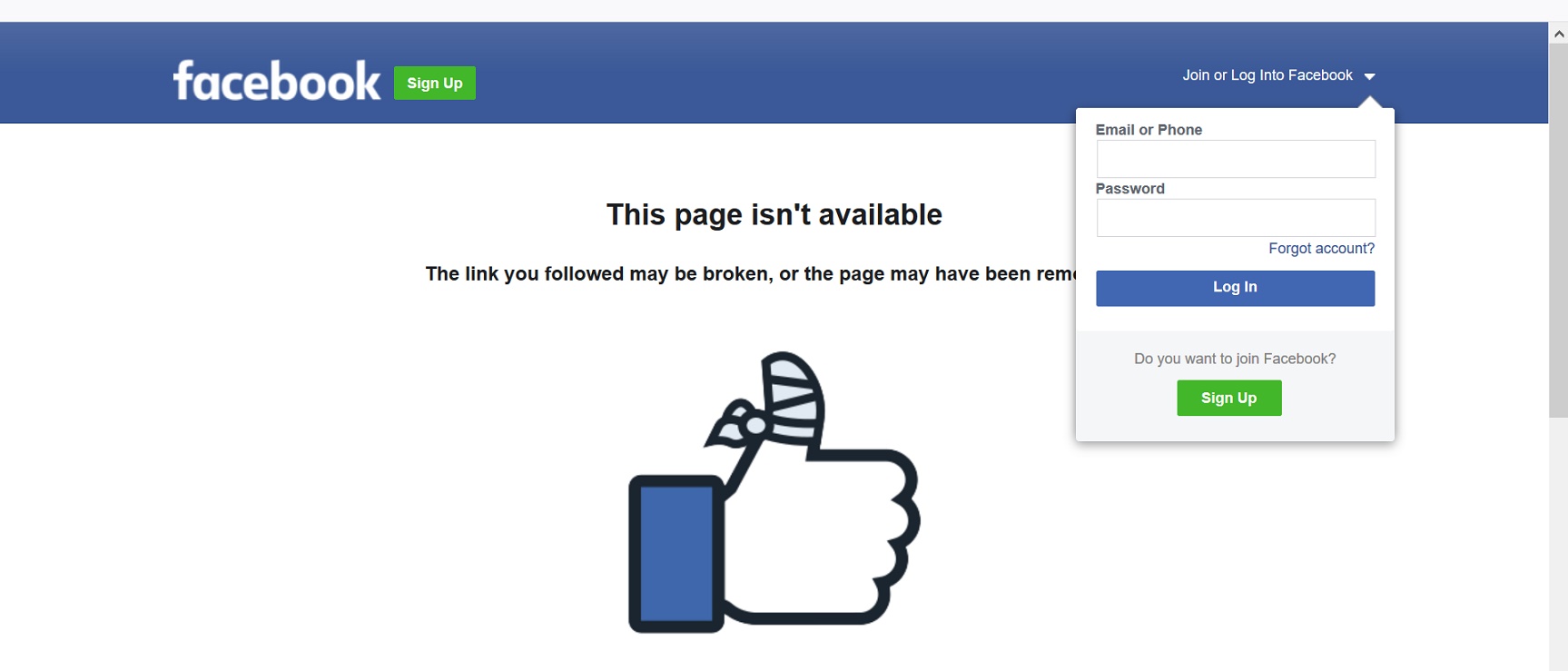FB Not Available
