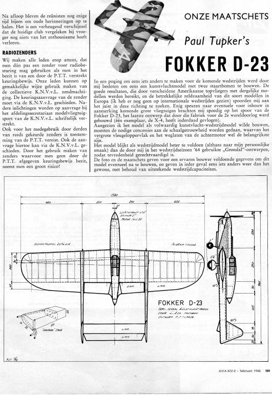 Fokker D 23 Paul Tupker