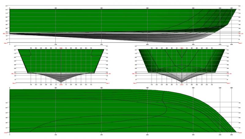 Planing hull linesplan
